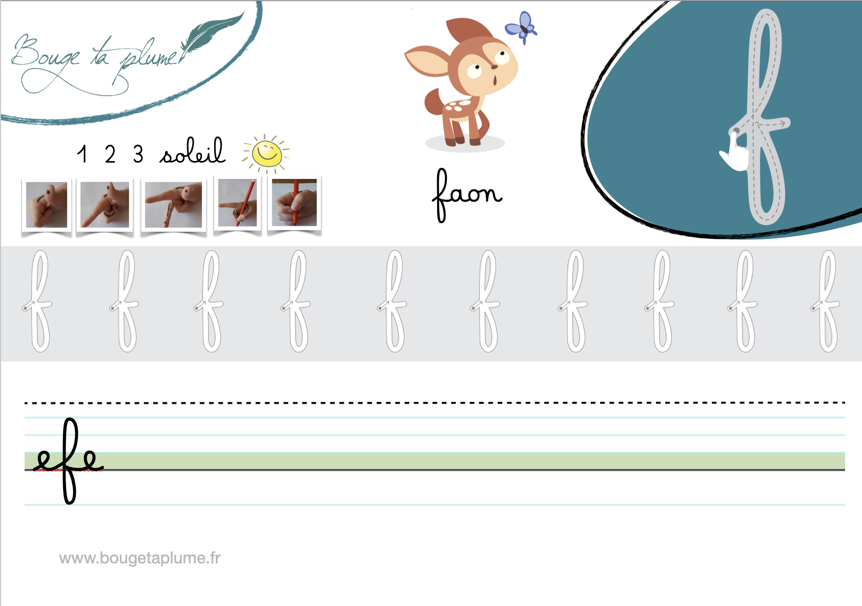 Fiches lettres cursives : comment tracer la lettre