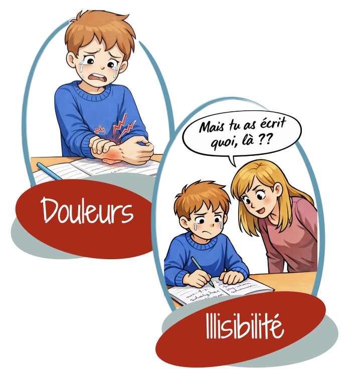 douleur &agrave; l'&eacute;criture