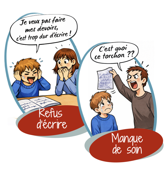 refus d'&eacute;crire et manque de soin